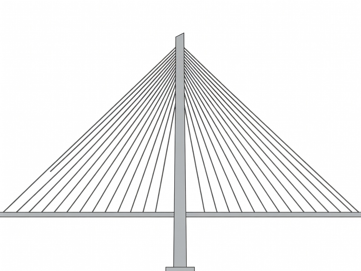 Diagram showing harp versus fan cable configurations on a pylon