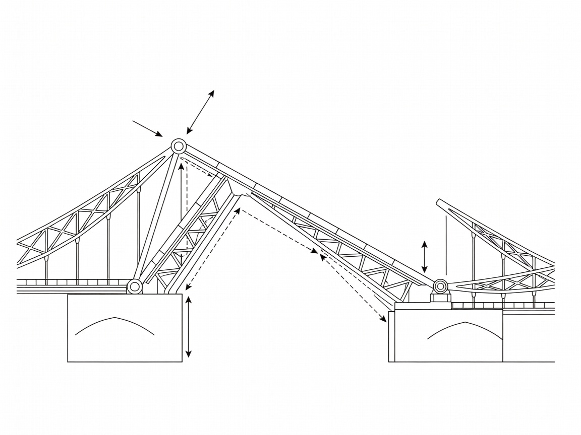 Structural vectors of a cantilever bascule bridge mechanism